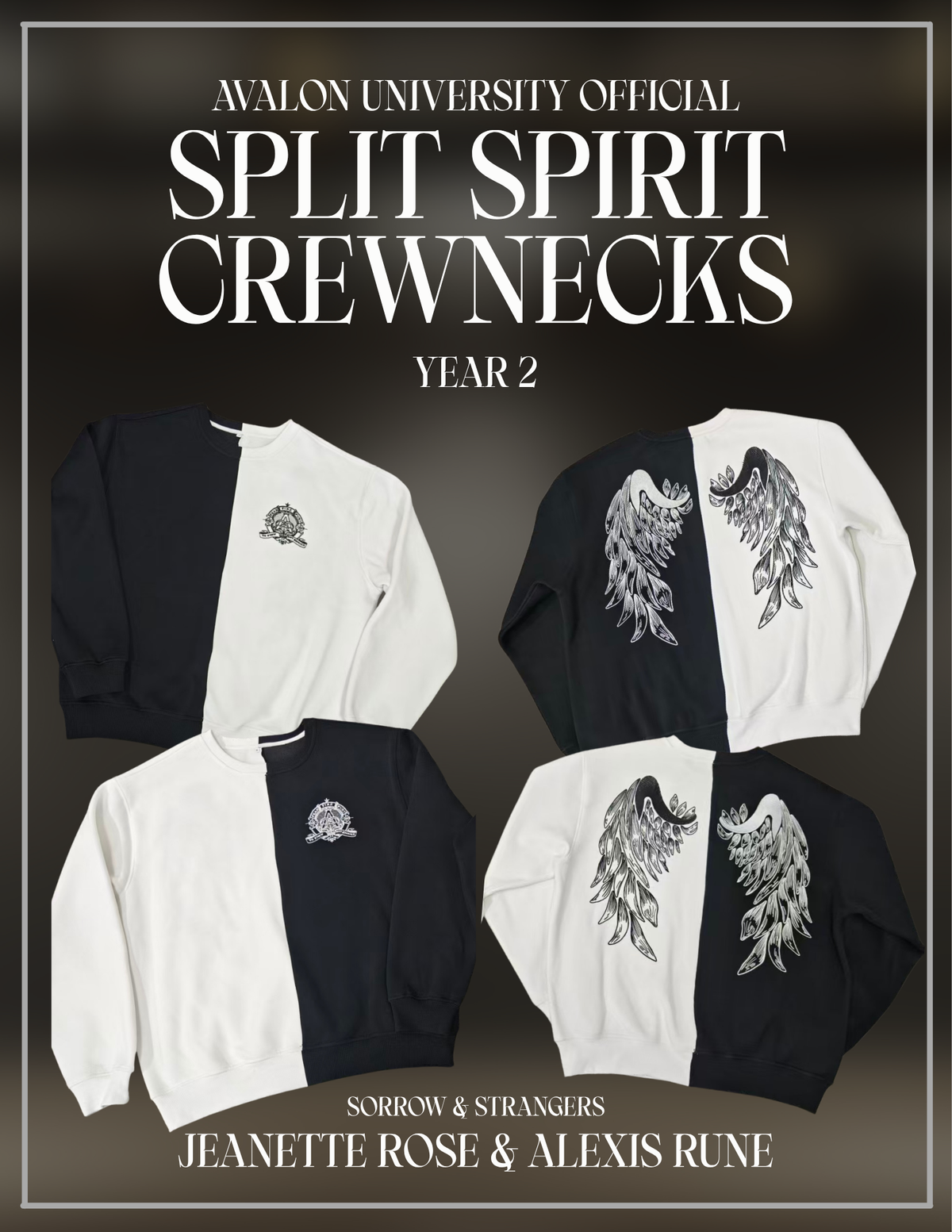 Avalon University Split Spirit Crewnecks Year 2